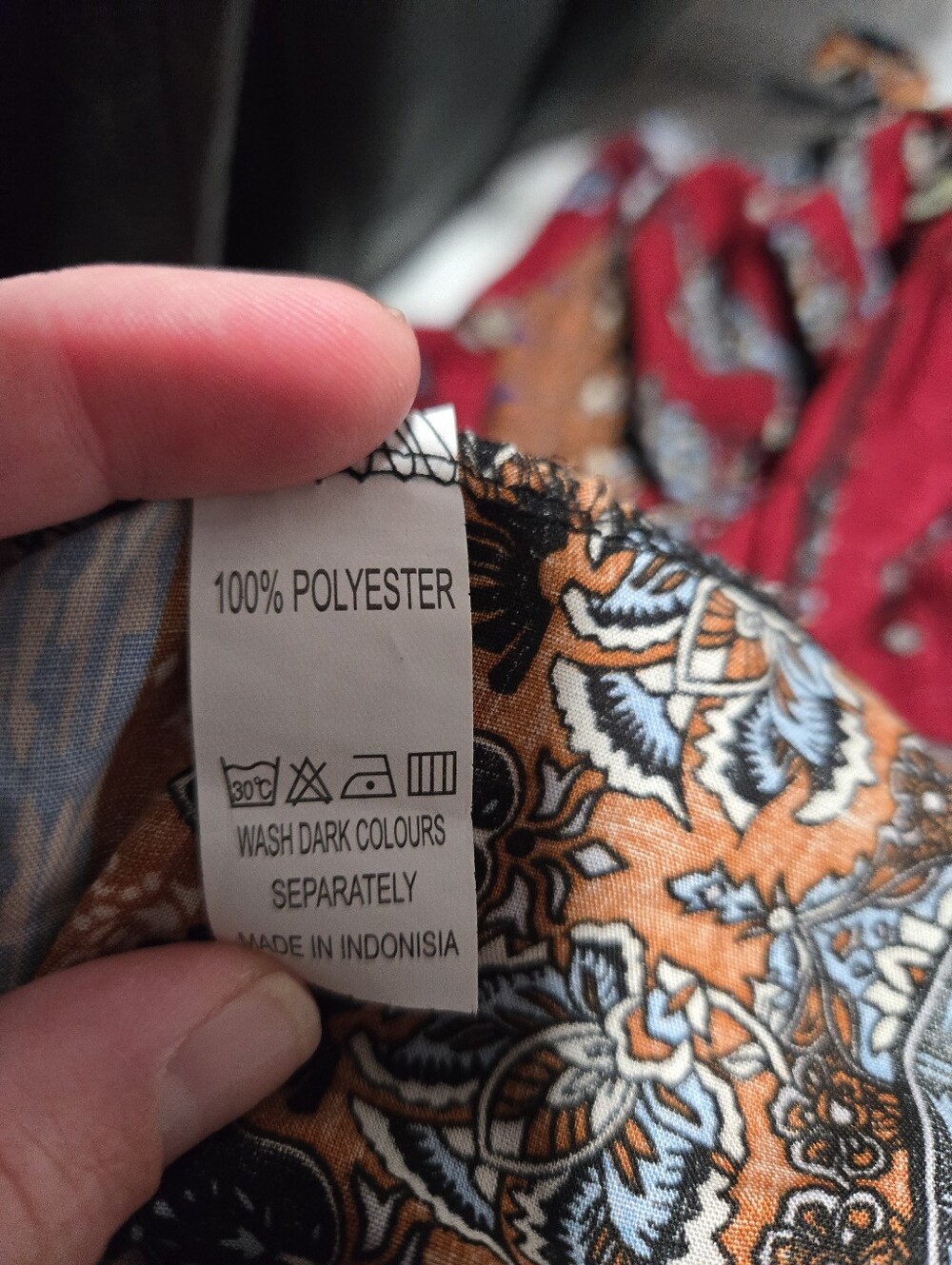 Bohemian Red Maxi Dress Button Front Print Slit Boho Duster Cardigan Casual XL - Picture 9 of 12